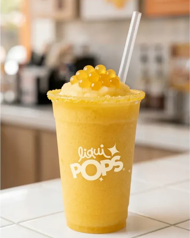 Granizada sabor maracuyá con perlas explosivas LiquiPops